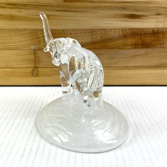 Vtg Crystal D' Arques 24% Lad Crystal Elephant Figurine W/Frosted Base France - Picture 6 of 9